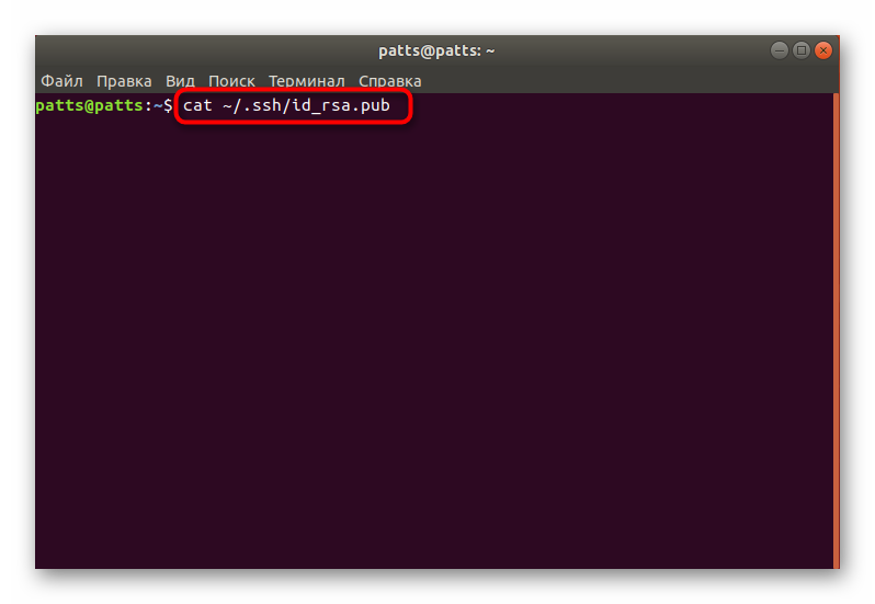 Просмотреть информацию о ключе через команду cat в Ubuntu