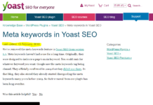 WordPress SEO by Yoast больше не поддерживает meta keywords Разработчики Yoast SEO удалили keywords из плагина