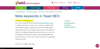 Разработчики Yoast SEO удалили keywords из плагина