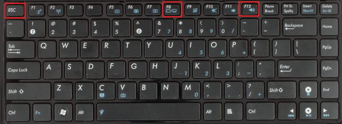 Во время перезагрузки компьютера нажимаем «F8», «F12» или «Esc» для открытия «Boot Menu»